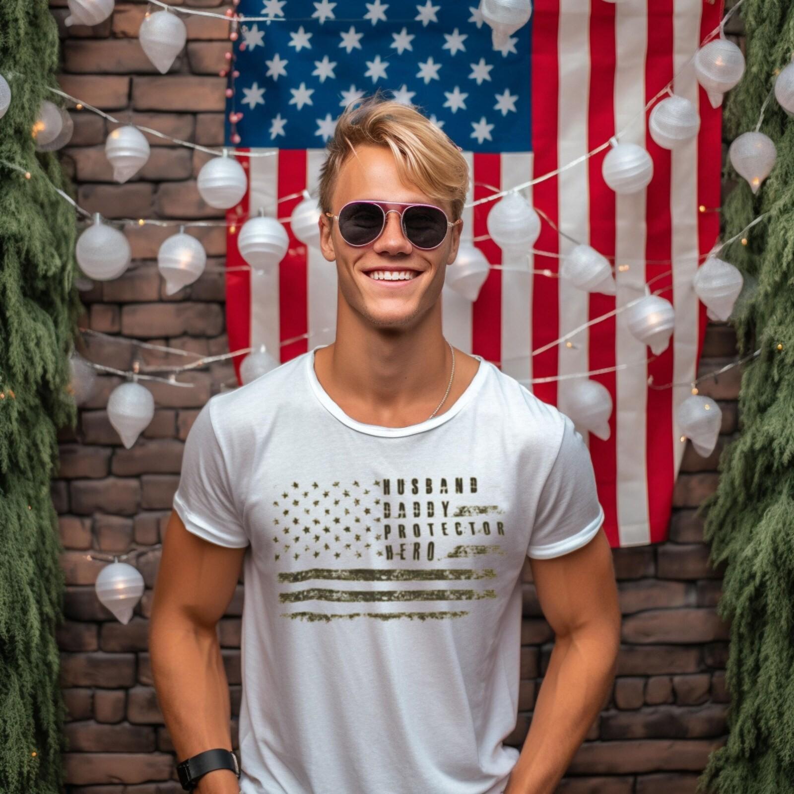 #32 Dad USA Flag Patriotic Shirt, Fathers Day Gift For Father, best dad ever pil XXL