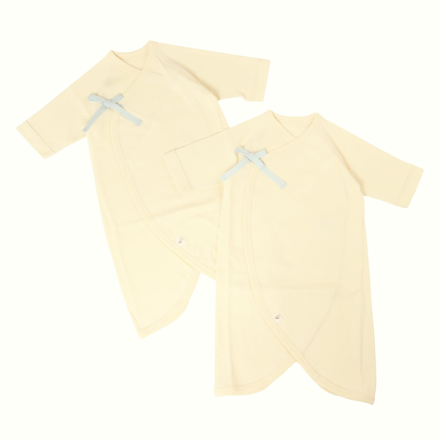 

Комплект органических боди из чистого органического хлопка для новорожденных, легкий и сделан в синем цвете, 100% (Набор из 2 предметов), Мягкий, Всесезонный, Япония,