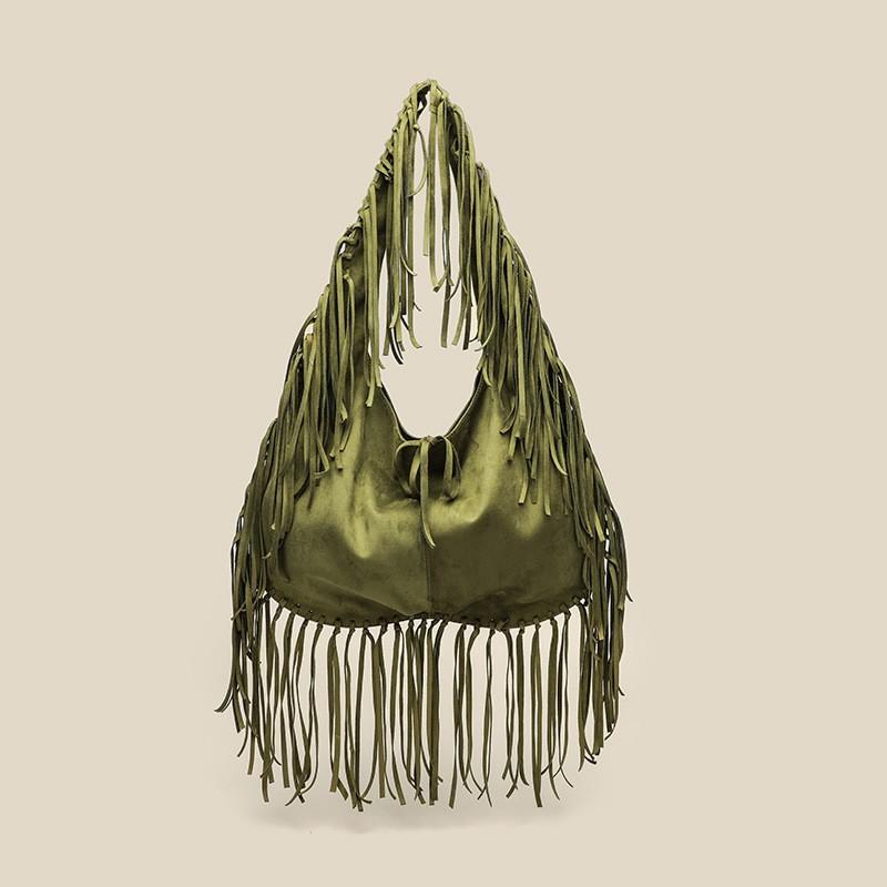 Neue Quaste Große Kapazität Trendige Vielseitige Umhängetasche Lässige Einfache Crossbody-Tasche PU-Leder Retro Knödeltasche