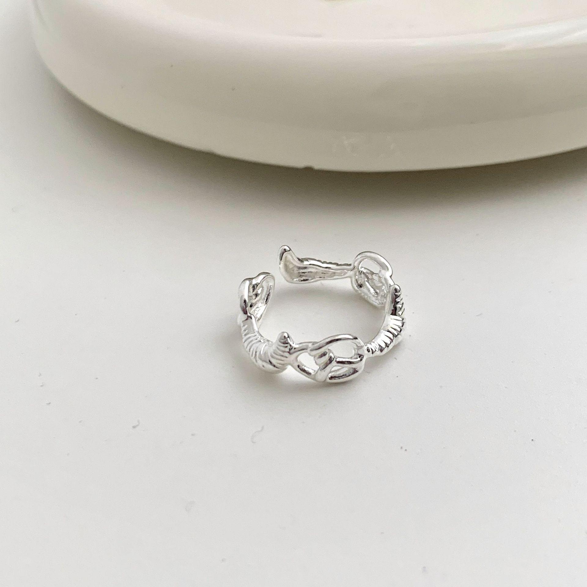 Women s Geometric Twist Croissant Baguette Adjustable Ring Open Adjustable