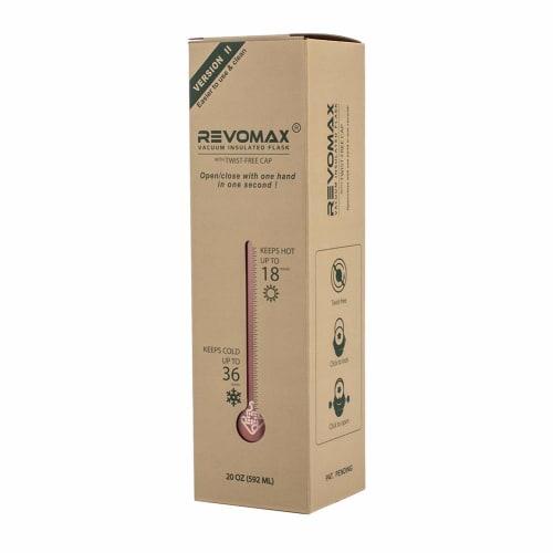 REVOMAX2 Stainless Steel Water Bottle, 592mL, One-Touch Vacuum Insulated, Keeps Hot or Cold Water, Suitable for Carbonated Water, Fire Red, DWF-20427B