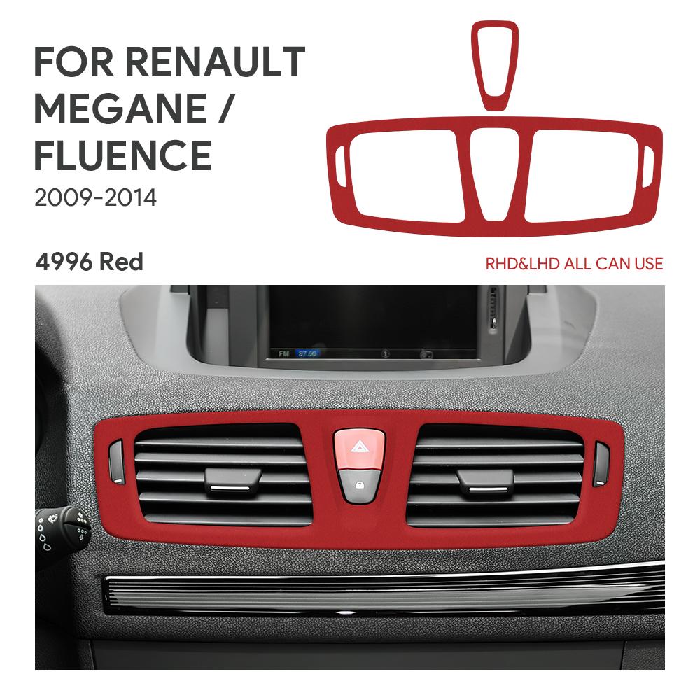 For Renault Megane RS 2009 2010 2011 2012 2013 2014 2015 Top Suede Trim LHD RHD Sticker Car Center Console Air Vent Trim