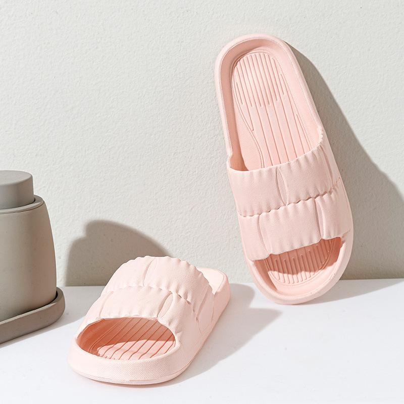 

Летние женские тапочки, однотонные противоскользящие легкие женские домашние тапочки на толстой подошве 38-39