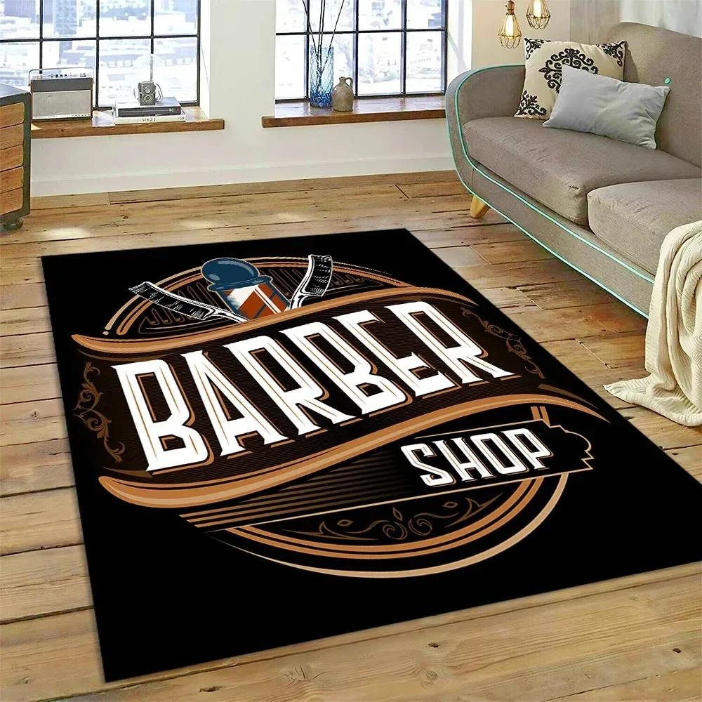 Fashion Barber Shop Series Carpet Hallway Cloakroom Coffee Table Rug Bedroom Home Floor Mat Washable Living Room Decoration