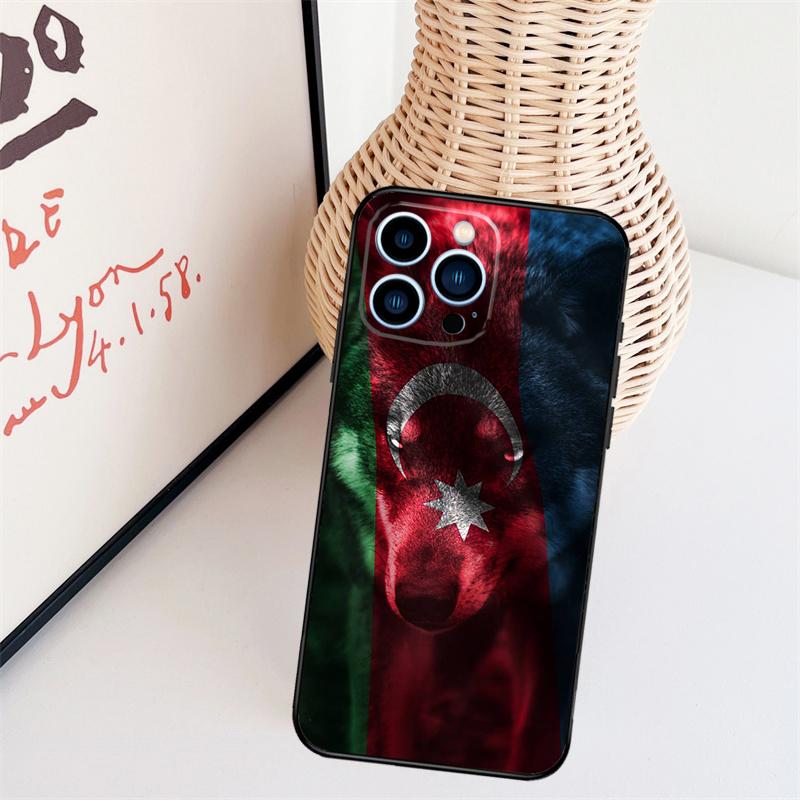 Azerbaijan Flag Phone Case For iPhone 16 Pro Max 14 13 12 11 15 17 Pro Max Mini 15 16 Plus 16e Back Cover