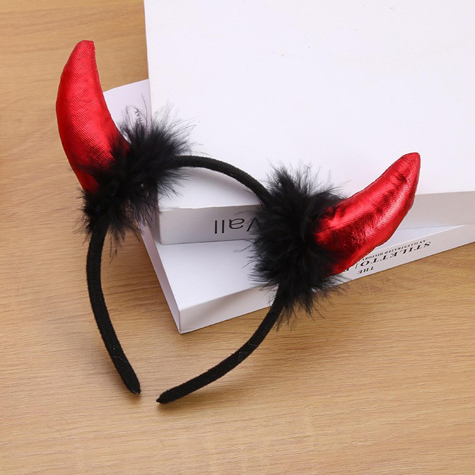 

Plush Sexy Devilish Devil Horn Hair Band Accessory Hair Accessory Costume Prop Set. One Size чёрный