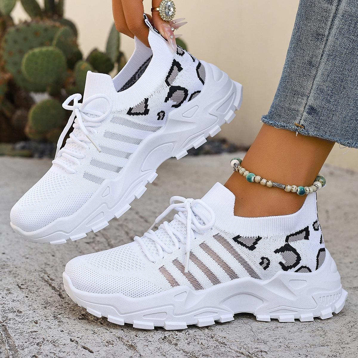 

Shoes women s summer fashion hot-selling new foreign trade mesh breathable leopard print sports shoes new casual women s shoes 36