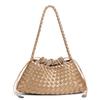 Handcrafted Woven Shoulder Crossbody Bag Simple Casual Ladies Handbag Underarm Bag Fashion Crescent Soft PU Leather Handbag
