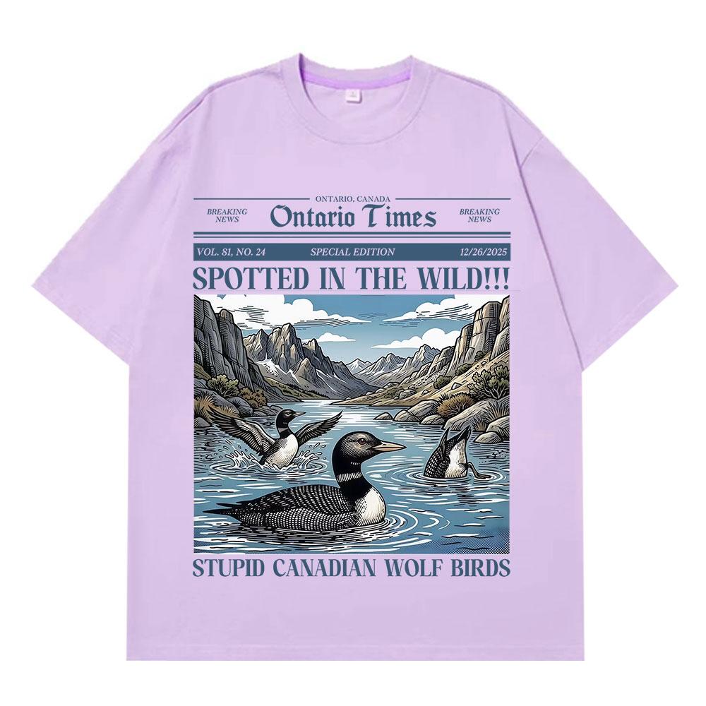 Heißer Rivalität Dummer Kanadischer Wolf Vogel Lustiges Meme T-Shirt Herren Damen Harajuku T-Shirts Kurzarm Locker Freizeit T-Shirts Oberteile