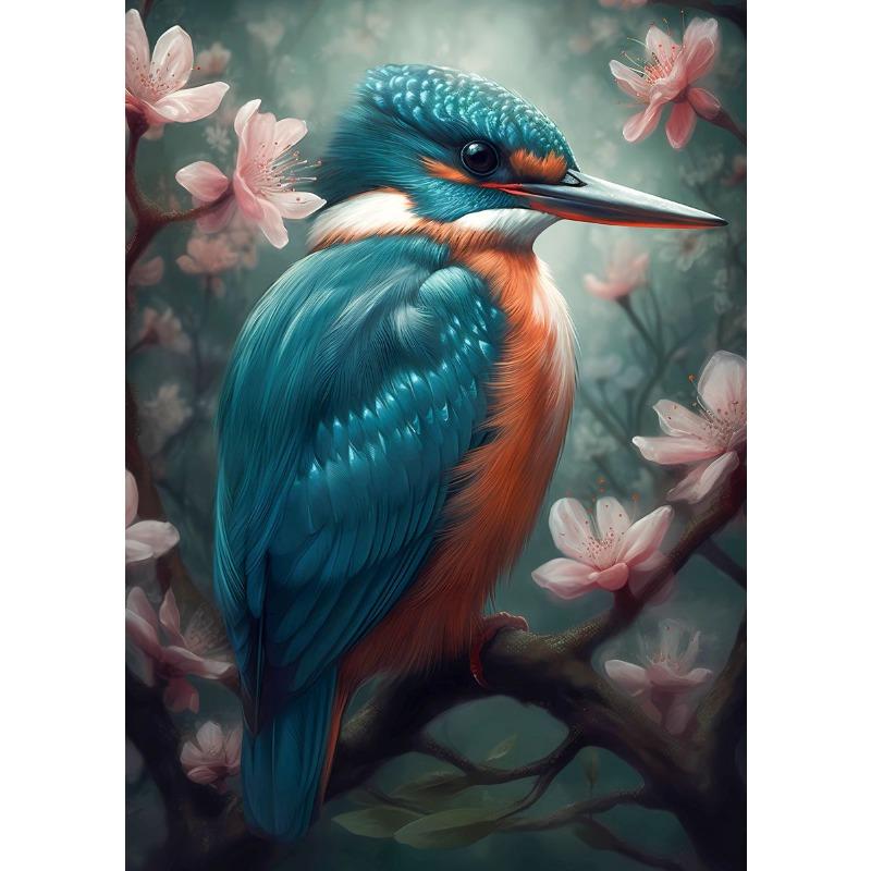 Fantasy Flower Animal Posters Prints Hummingbird Kingfisher Bird Horse Canvas Painting Wall Art Pictures Home Living Room Decor