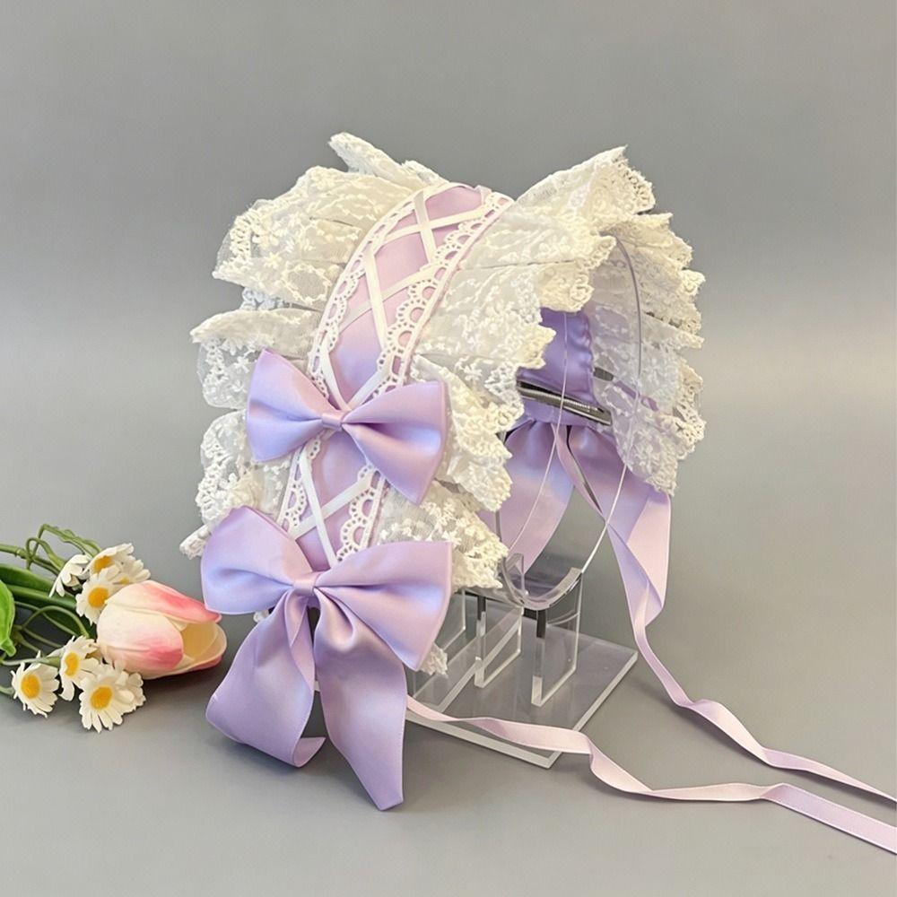 Sweet Bow Lace Bow Hairband Handmade Lolita Hair Accessories French Lolita Headband Lolita Fashion