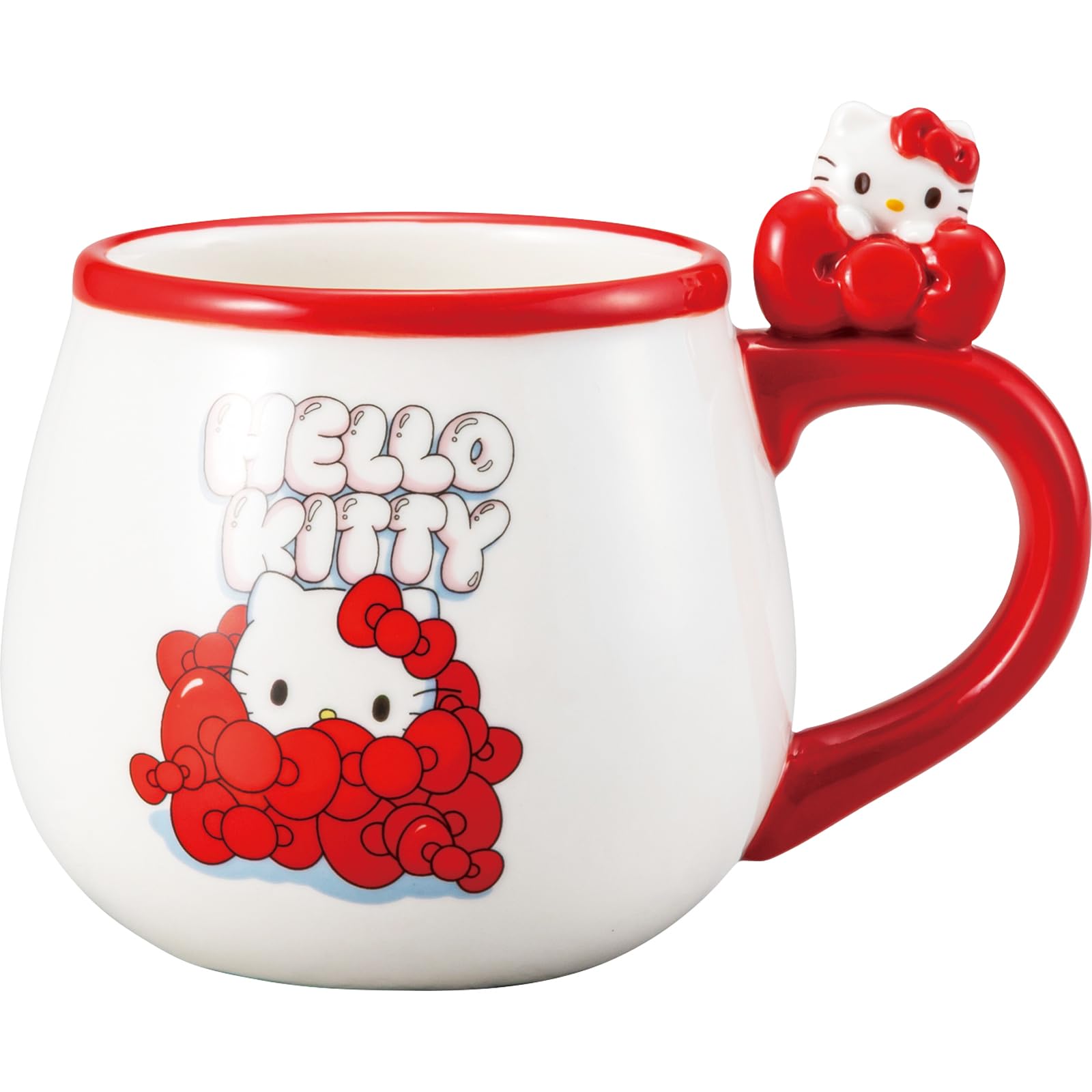 

Кружка Sanrio Edgy с фигуркой Hello Kitty , лентой, белая, прибл. 9 x 10 340 SAN4800. см, мл, белый