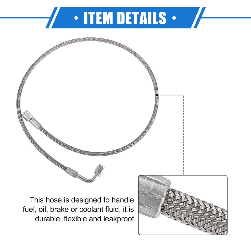 A ABSOPRO AN3 Braided Steel Turbo Refueling Line 90 Degree - Straight Hose End
