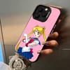 Sailor M-Moon-Usagi Tsukino For iPhone 17 16 15 14 13 12 11 Pro Max XS  17 Air Silicone Colored Silver Bumper Cover