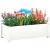 HDPE Raised Planter Box Outdoor Rot-Resistant and Non-Cracking Rectangle Planter 29.5 14.4 9.8 In White with Drainage Holes for