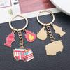 Fire Safety Commemorative Keychain Pendant: Drip Oil Flame, Hydrant & Fire Truck Design