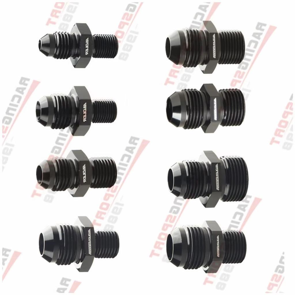 AN4 AN6 AN8 AN10 Male To 1/8" 1/4" 3/8" 1/2" 3/4"BSP BSPP Straight Adapter Aluminum Black/Blue Fuel System Fittings7