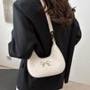 PU Leather Crescent Bag Handbag Crossbody Bag Simple Bow Shoulder Bag  Women