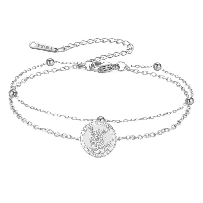 1 Stück Medaillon Armbänder Handgelenk Armband Erzengel Sankt Michael Armband Für Frauen Männer Talisman Vintage Schmuck Geschenke