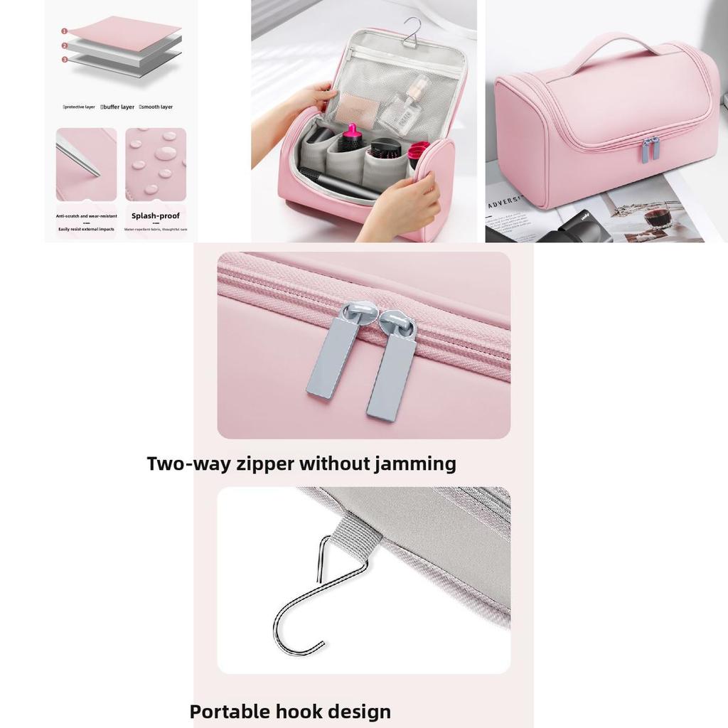 Travel Hair Dryer And Curling Iron Organizer Pu Storage Bag For Bathroom And Vacation Use