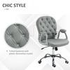 Office Chair Ergonomic 360 degrees Swivel PU Diamante Padded Base 5 Castor Wheels for Home Work Grey