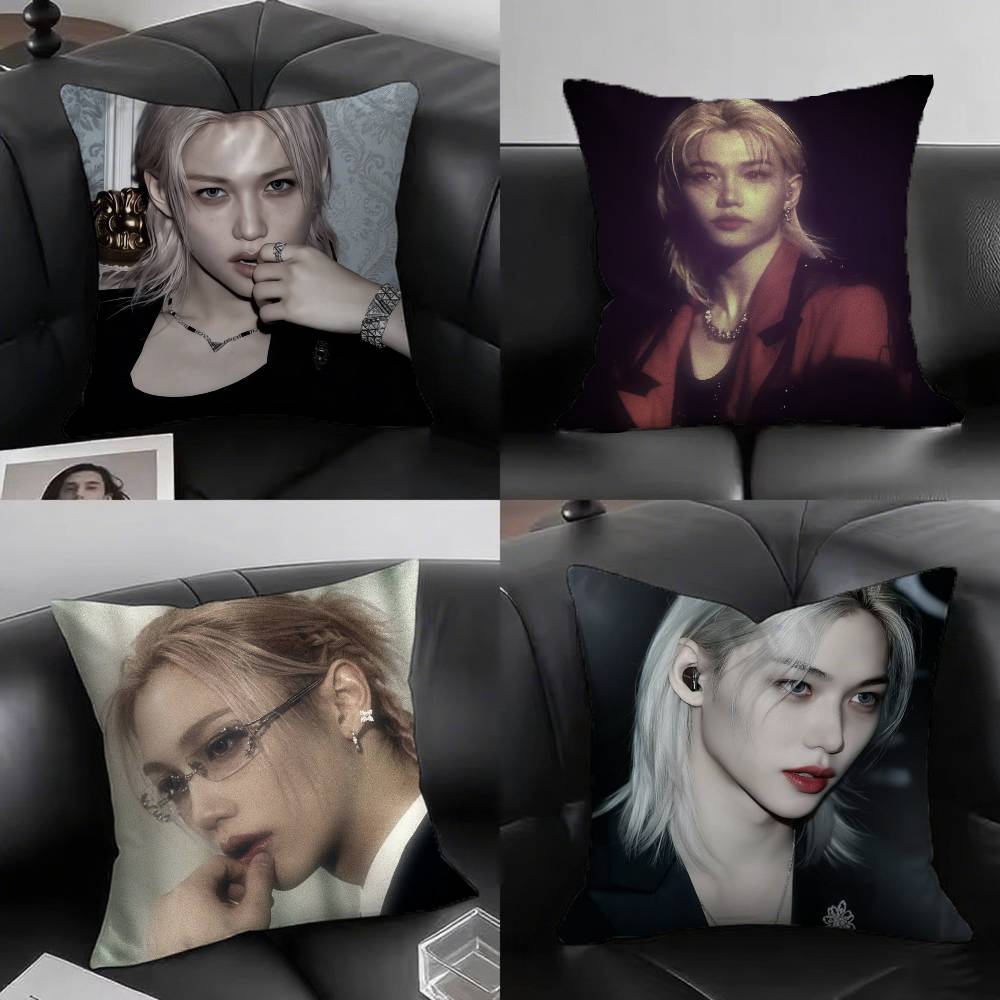 Singer Felix Yongbok Lee Pillow Case Fashion Square Pillowcase Bedroom Sofa Room Ins Decoration Leisure