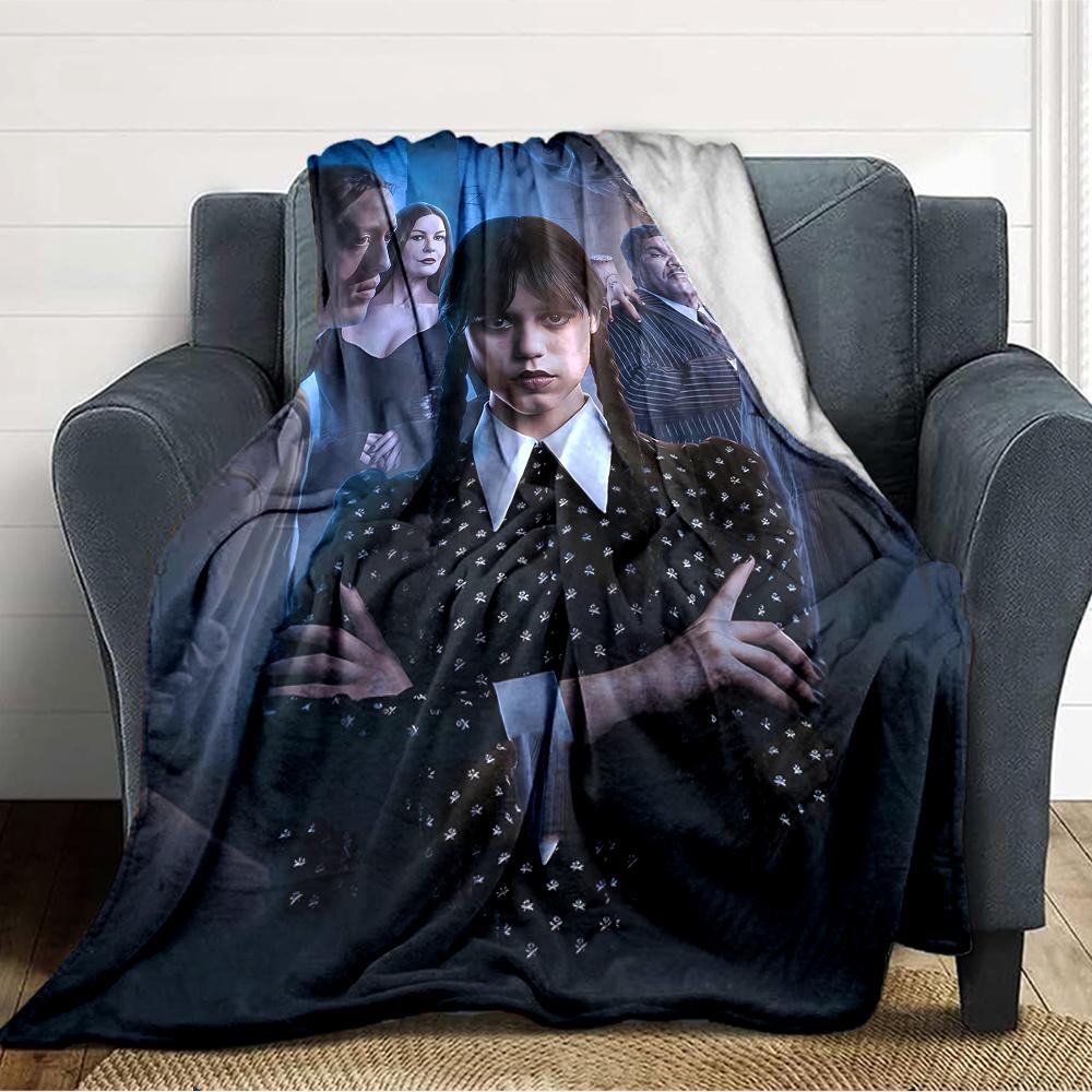 1pc Addams Family Wednesday5 Blanket, Gift, for Men and Women, Soft Blanket, Good for Sofa Bed Couch Travel, Lightweight Flannel Blanket