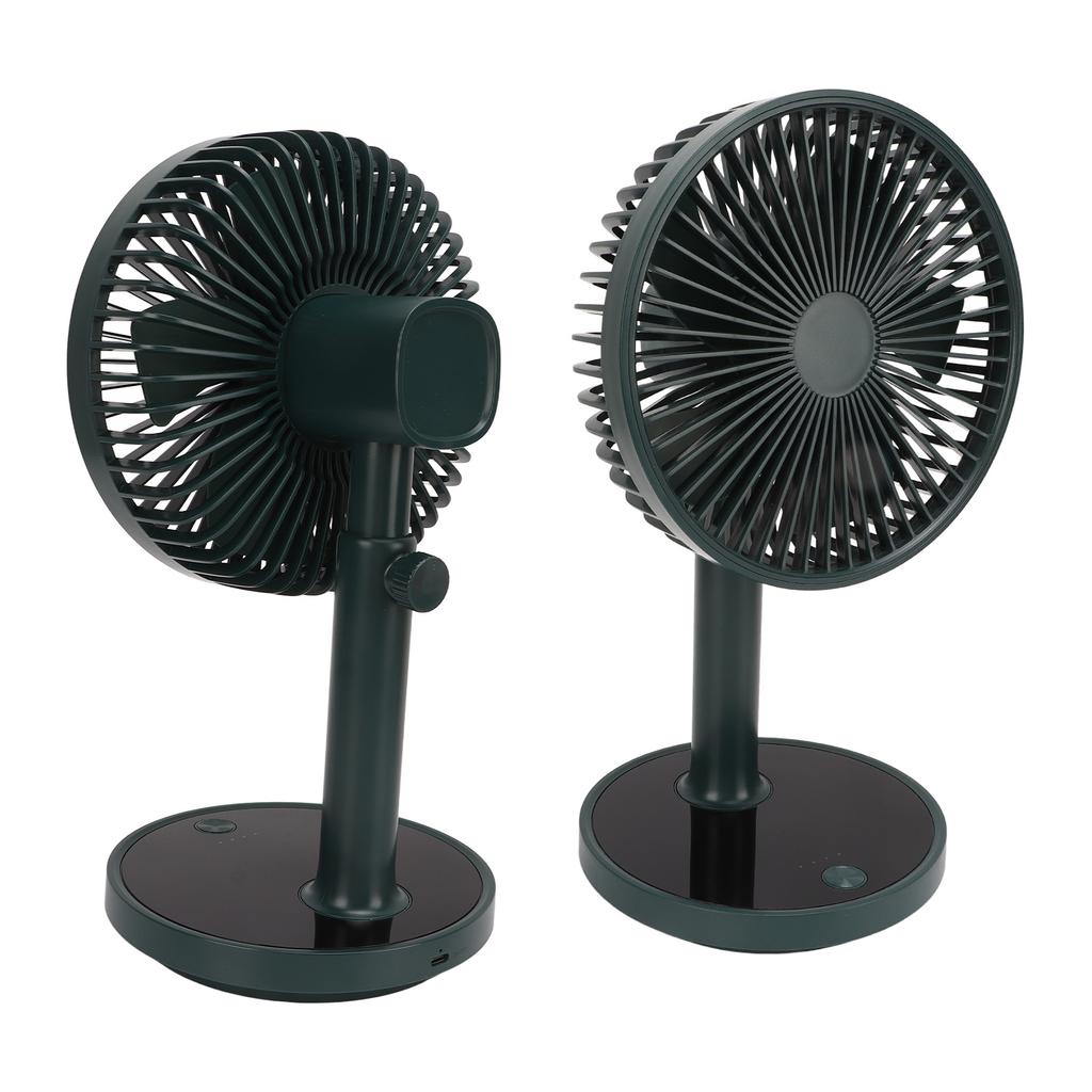 Desktop Fan Multifunctional 4 Speeds Adjustable Low Noise Portable USB Table Fan for Home Office Outdoor Camping Green