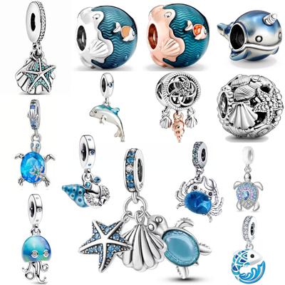 Blue Crab, Conch, Octopus, Turtle, Bead Pendant Copper Suitable For European Original Bracelet Diy Accessories Fine Jewelry