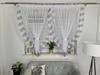 Curtain with Fashionable Guipure Lace 400/160cm Gray and White