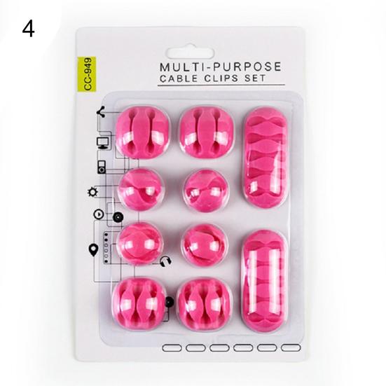 1 Set Small Cable Organizer Easy Use TPR Compact Portable Multifunctional Wire Holder Clip Tie for Daily Use
