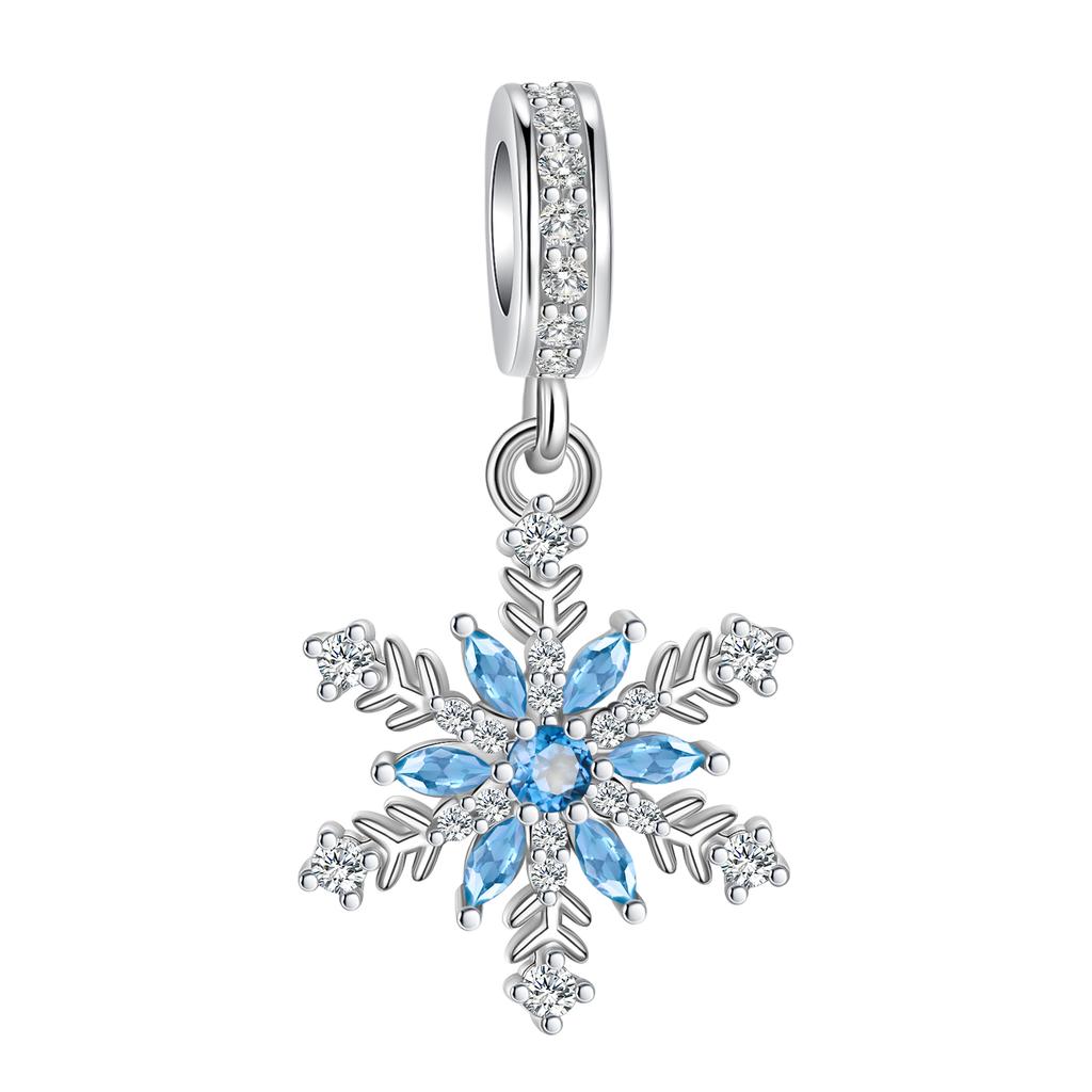 Original Kupfer Schneeflocken Charms Kristallkugel Katzenaugen Perlen Anhänger Passend für Armband Halskette DIY Schmuck Geschenk