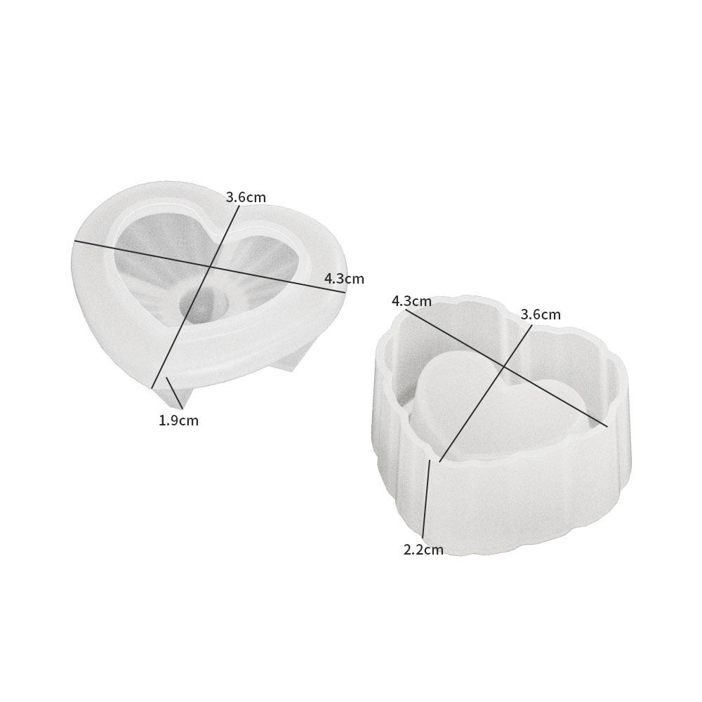 Heart-Shaped Stripe With Cover Candle Cup Silicone Molds DIY Cement Plaster Storage Jar Pottery Mould Concrete Art Making Decor