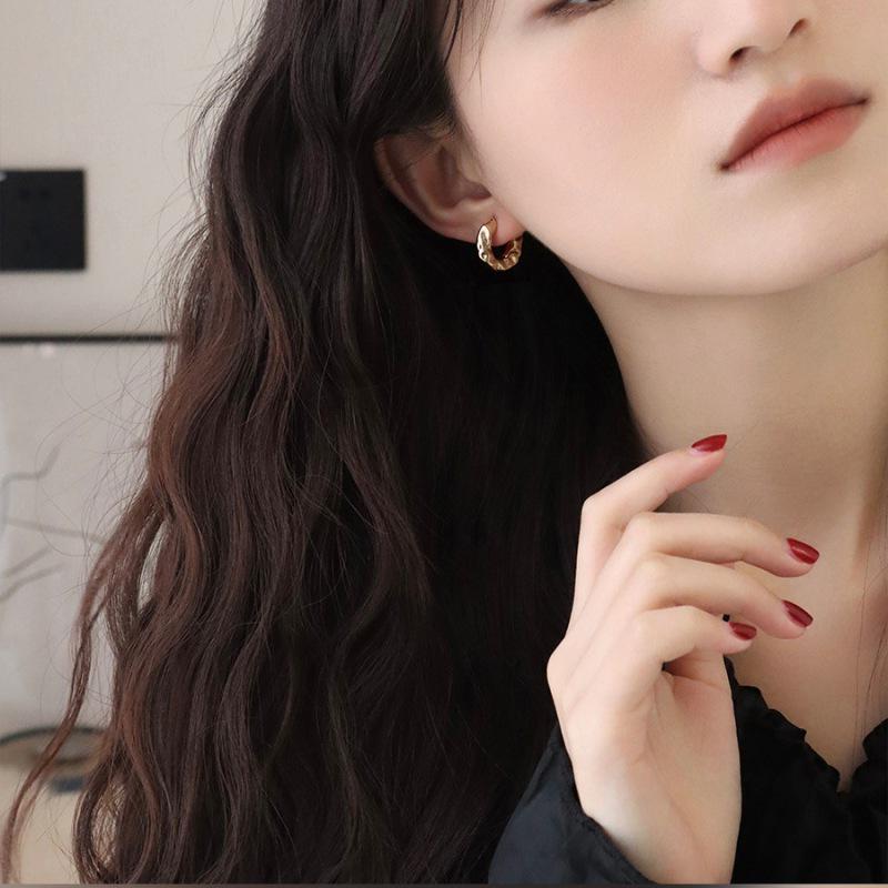 Geometric Irregular Textured Earrings - Trendy Korean Fashion for Women