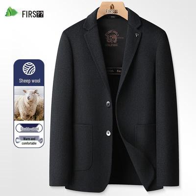 Blazer double face ajusté pour homme en mélange de laine mérinos Shanshan