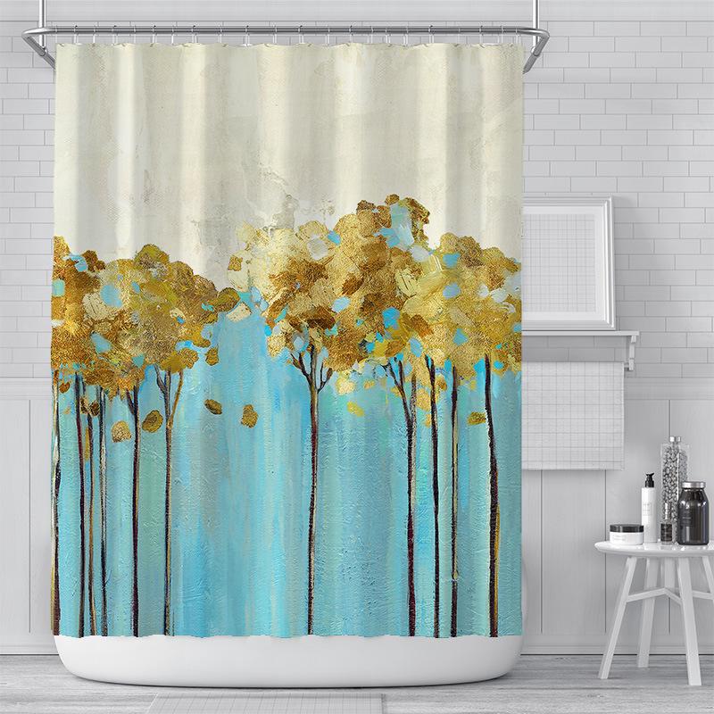 Trees Landscape Oil Painting Printed Shower Curtain Waterproof Bathroom With 10 Hooks Home Decor At Affordable S Free Real Reviews Photos Joom 10 Hooks Home Decor Bathroom Curtain, Oil Painting Shower Curtain