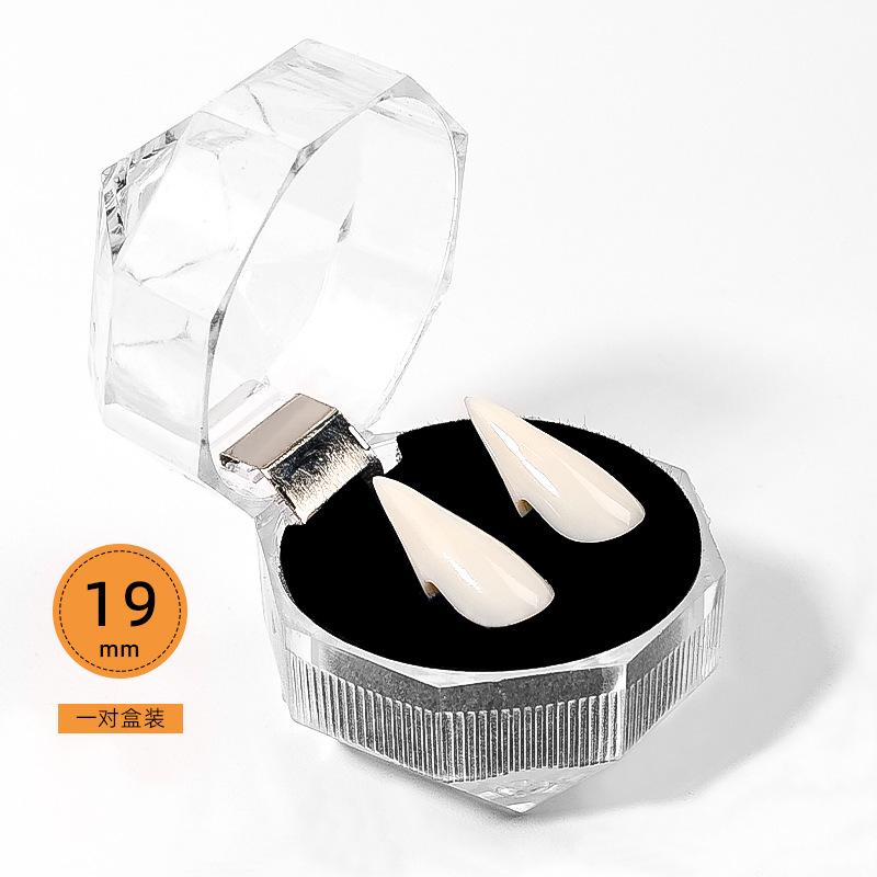 

1 пара вампирских клыков и зубов зомби для Хэллоуина, вечеринки, косплея и розыгрышей, для маскарада, реквизит, аксессуар, зубные протезы для украшения 19mm