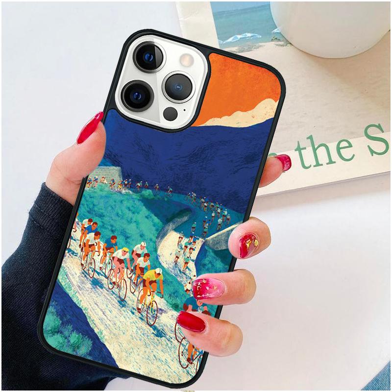 Mountain Bikes Cycling Phone Case For iPhone 17 Air 16 pro max 15 14 plus 12 13 Soft Bumper Shell Cover coque