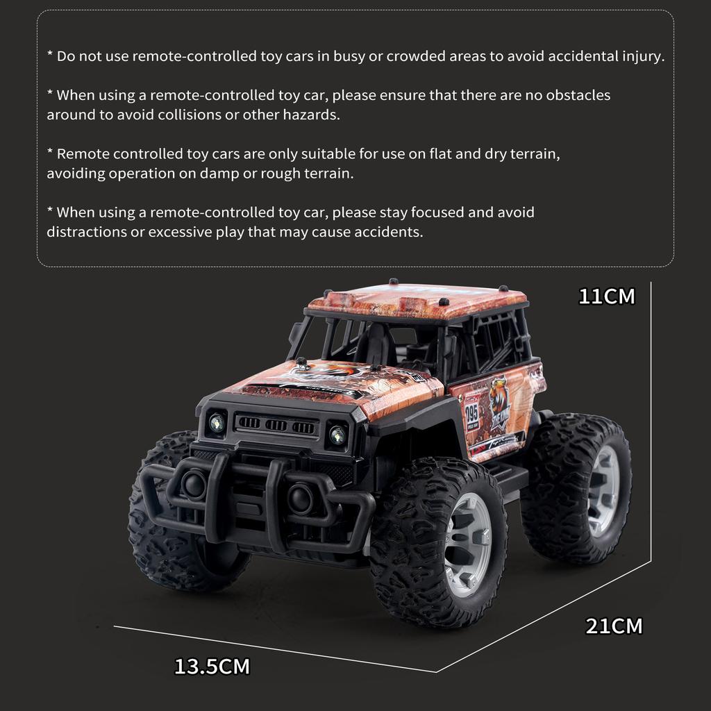 Remote Control Car, 2.4G Rechargeable Electric Off-Road Vehicle with LED Lights 3 Batteries, Car