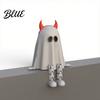 PLA Plastic Ornaments Halloween Desktop Decoration Movable Wizard Pumpkin Devil Ghost Figurine 3D Printed Figurines for Bookshelf Table And Window,
