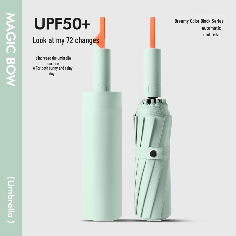 72-Rib Automatic Sun & Rain Umbrella with UV Protection, Large Size, Unisex