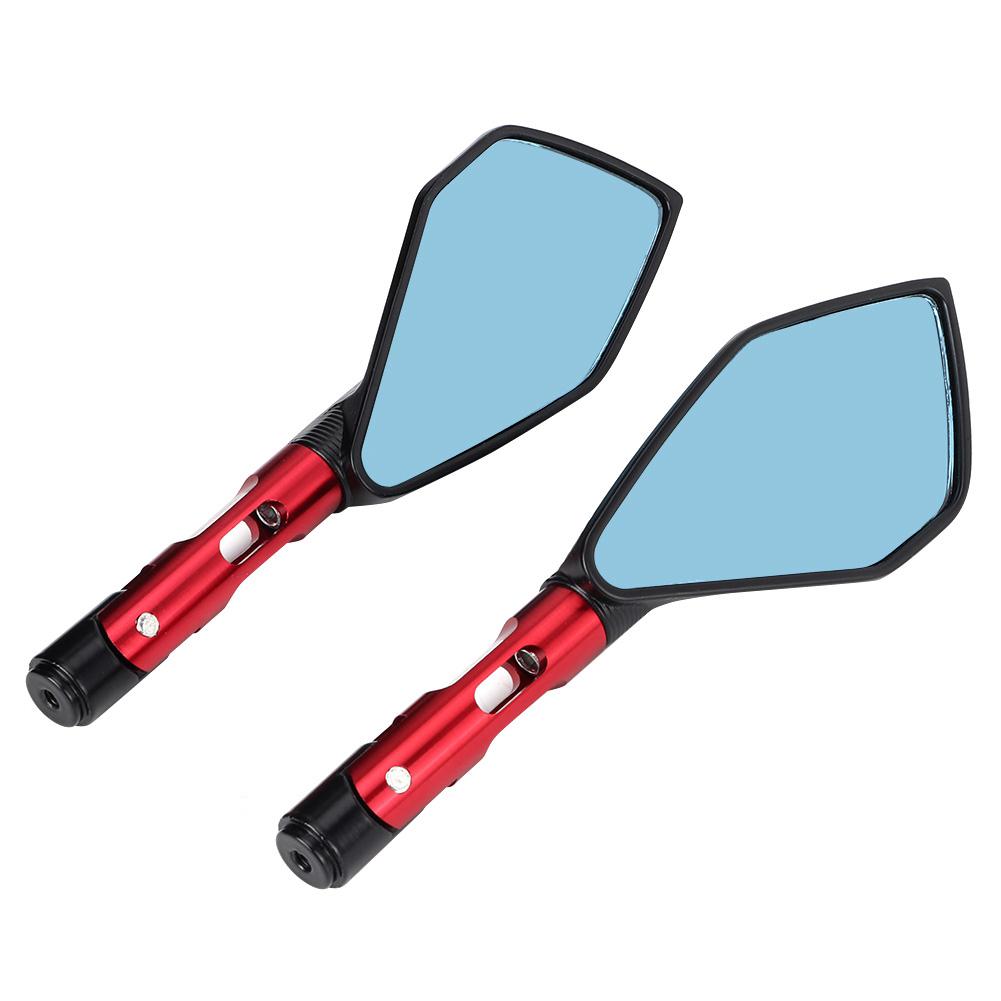 1 Pair CNC Aluminum Alloy Universal Motorcycle Pentagon Rearview Mirror Modification AccessoryRed