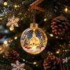 Decorative Christmas Tree Balls 3D Animal Faux Crystal Ball Ornament, Lighted Acrylic Hanging Decor Holiday Atmosphere Table with Hedgehog Penguin