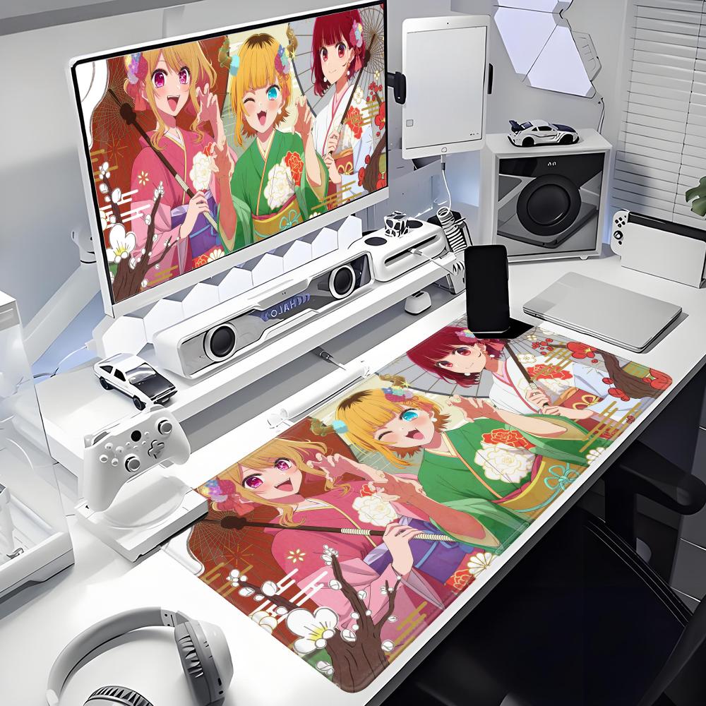 Oshi No Ko Animation Beautiful patternsOffice Computer Desk Mat Table Keyboard Big Mouse Pad Laptop Cushion Nonslip Decor