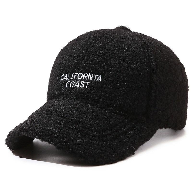 Fashion Autumn and Winter Embroidered Letter Versatile Duck Tongue Hat Women Thickened for Keep Warmth Adjustable Baseball Hat