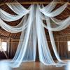 1PC White Tulle Backdrop Curtain Sheer Ceiling Drapes for Wedding Bride Shower Birthday Party Photo Christmas Decoration