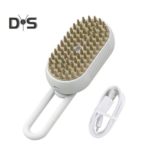 

3 в 1 паровая щетка для домашних животных USB-зарядка щетка для груминга самоочищающийся спрей расческа для кошек распутывающая шерсть домашних животных массажная щетка белый