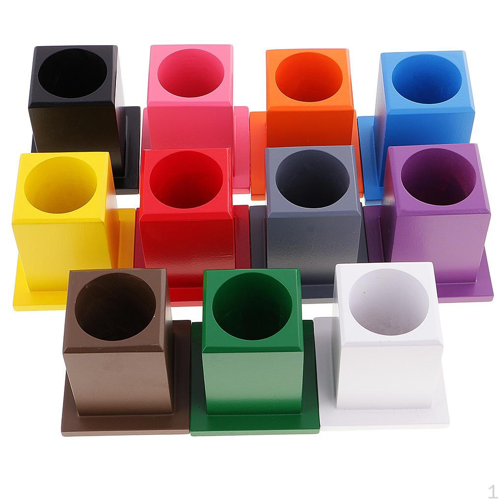 

children montessori Early Learning Toy Gift - 11 Colored Pen Container Holder