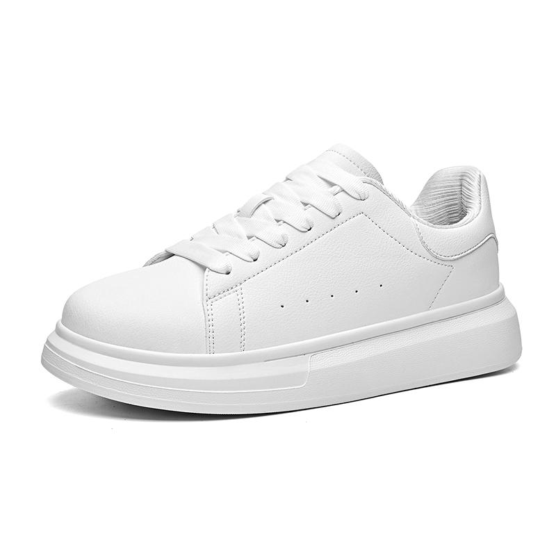 2026 New Men White Sneakers, Platform Height Increasing Versatile Casual Sports Shoes, Classic Plus Size Student Skate Shoes