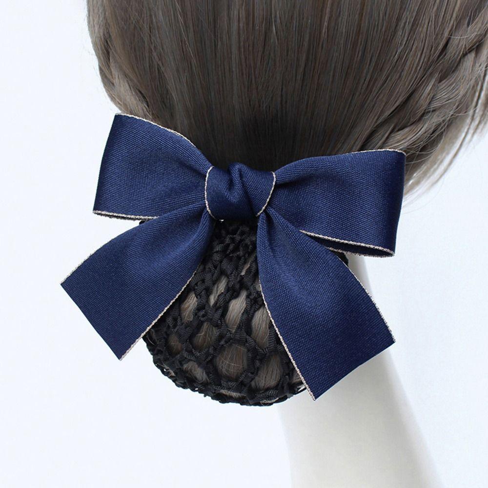 For Girls Nurse For Female Bow Spring Clip Ponytail Clip Korean Bun Snood Hairgrips Cover Net